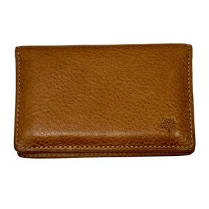 Tan Mulberry Bifold Leather Cardholder with Snap